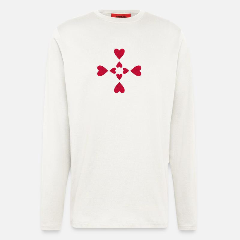Glitzernde Kreuzherzen - Langarmshirt - made by SPREAD  - OFF WHITE