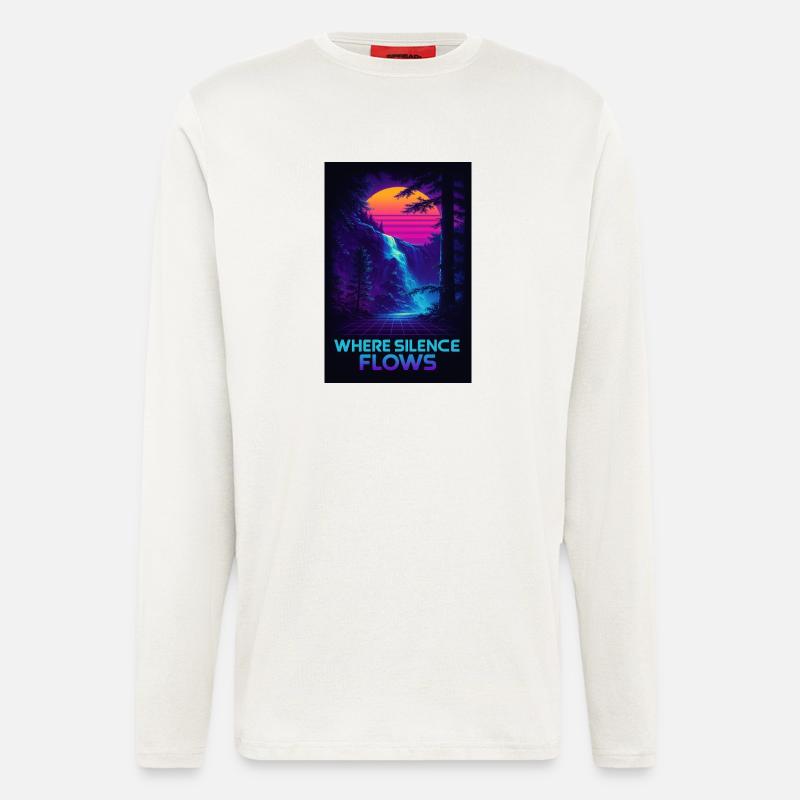 Where Silence Flows Neon Gorge - Longsleeve - made by SPREAD  - OFF WHITE