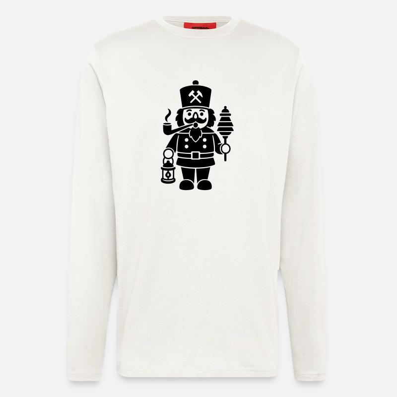 Bergmann Glück auf Räuchermann - Langarmshirt - made by SPREAD  - OFF WHITE