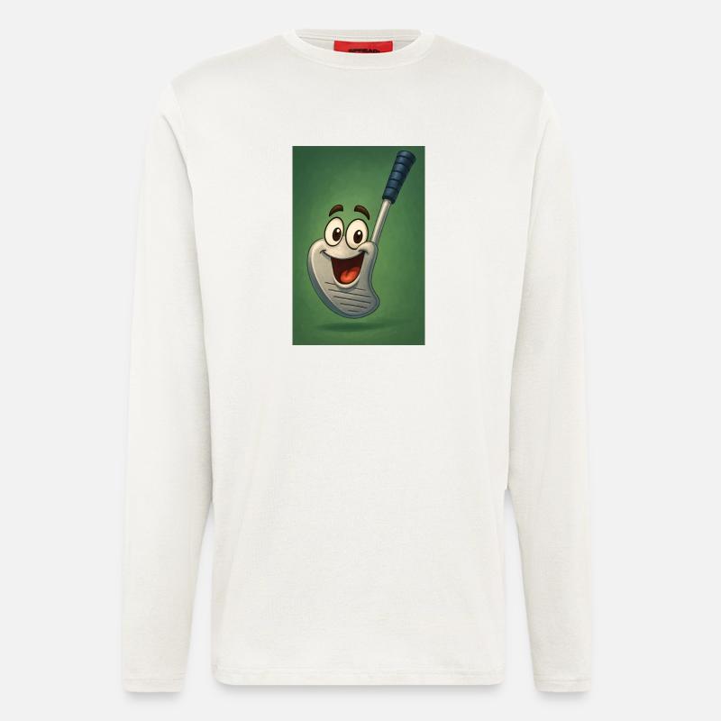 Glücklicher Golfschläger mit Gesicht - Langarmshirt - made by SPREAD  - OFF WHITE