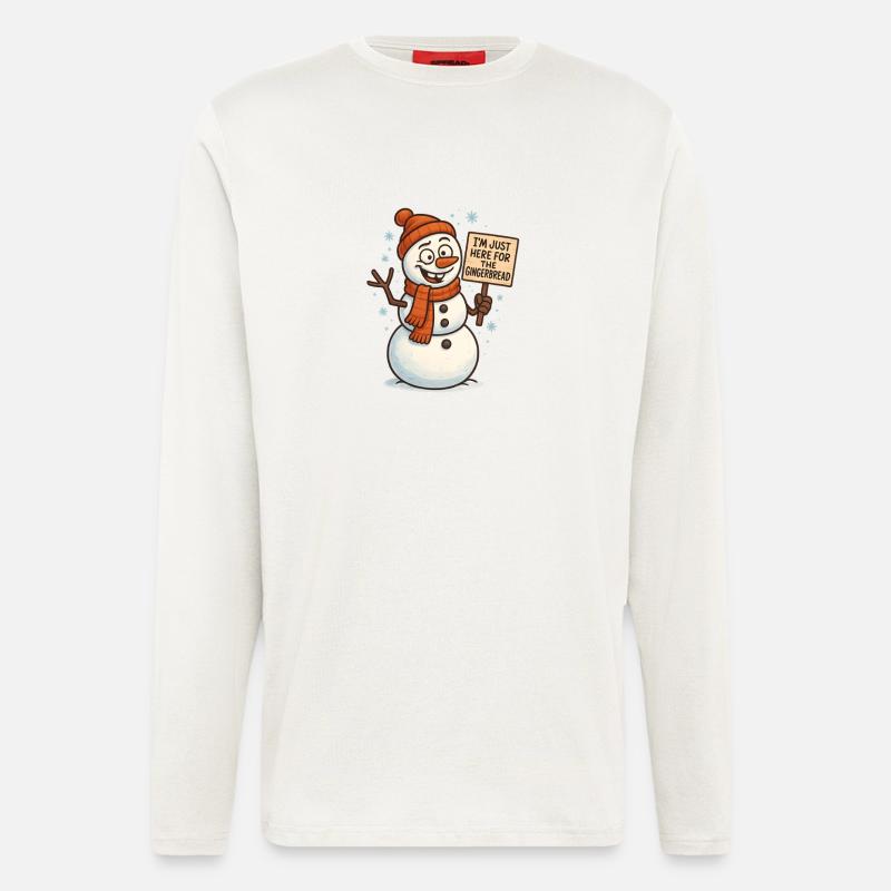 Lebkuchenmann Lebkuchen Lebkuchenmänner Geschenk - Langarmshirt - made by SPREAD  - OFF WHITE