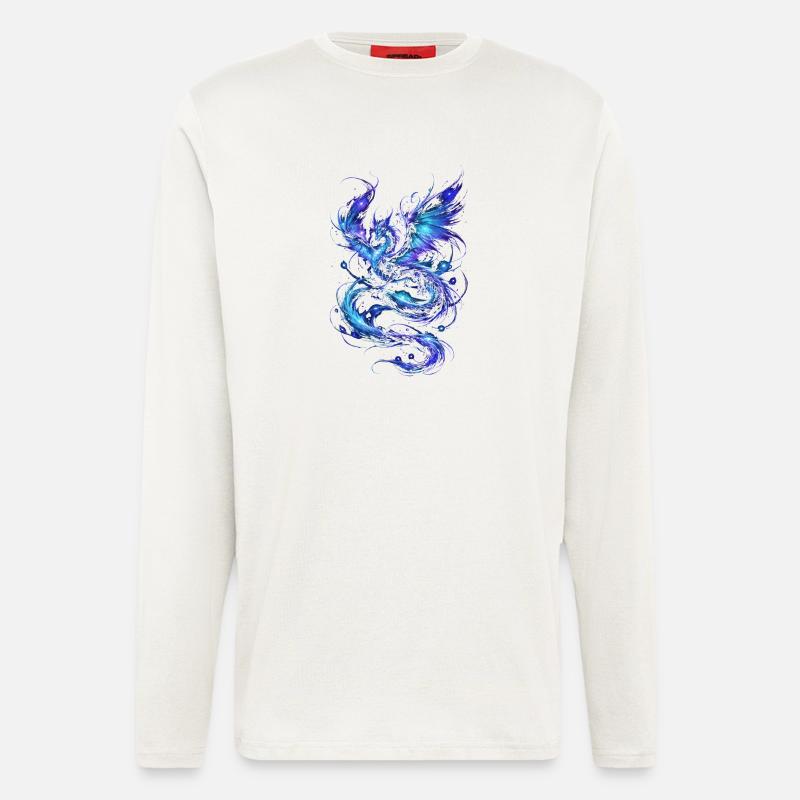 Blauer Sternenfeuerdrache - Langarmshirt - made by SPREAD  - OFF WHITE