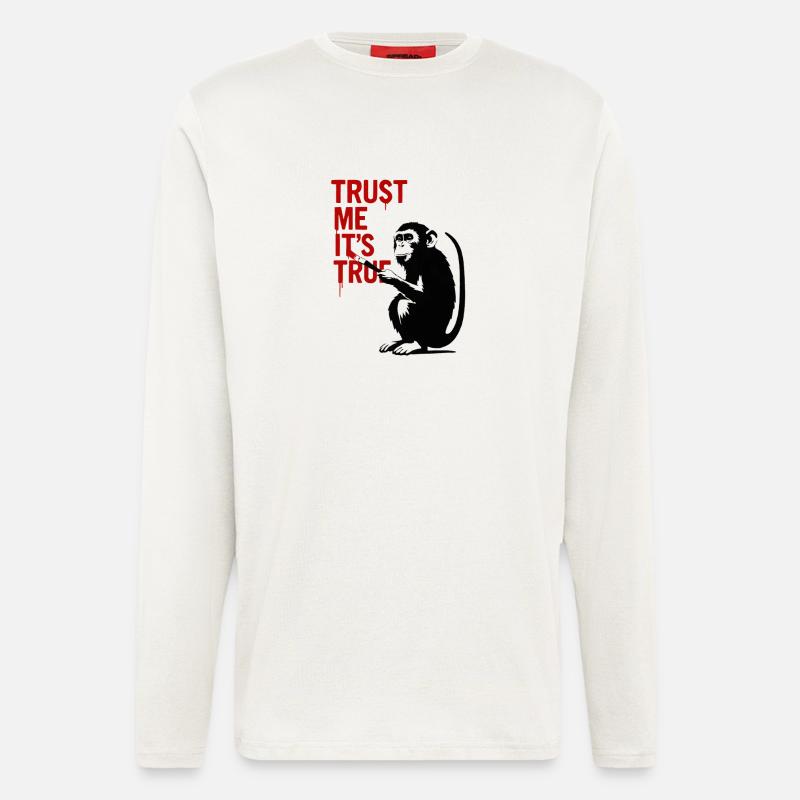 Trust Me It’s True Monkey Graffiti - Langarmshirt - made by SPREAD  - OFF WHITE