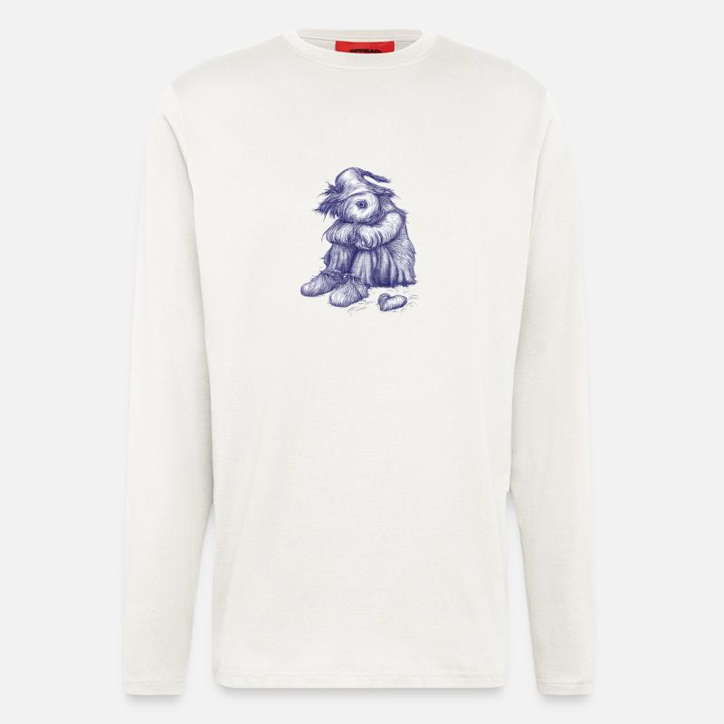 Traurige Zottel-Vogelscheuche hat Herz verloren - Langarmshirt - made by SPREAD  - OFF WHITE