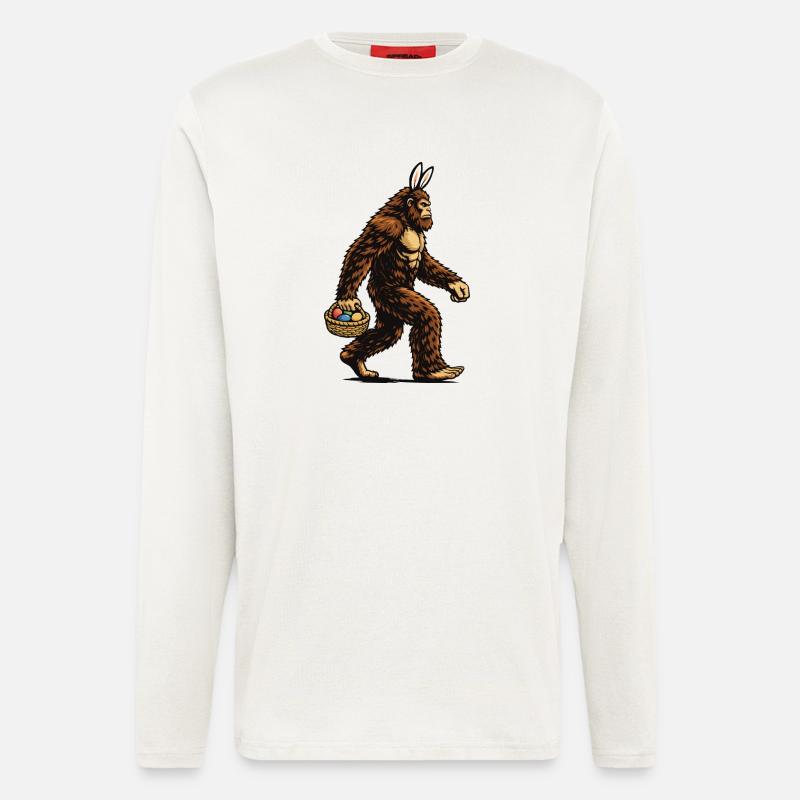 Bigfoot Easter Eggs Funny Sasquatch Hunter - Longsleeve - made by SPREAD  - OFF WHITE