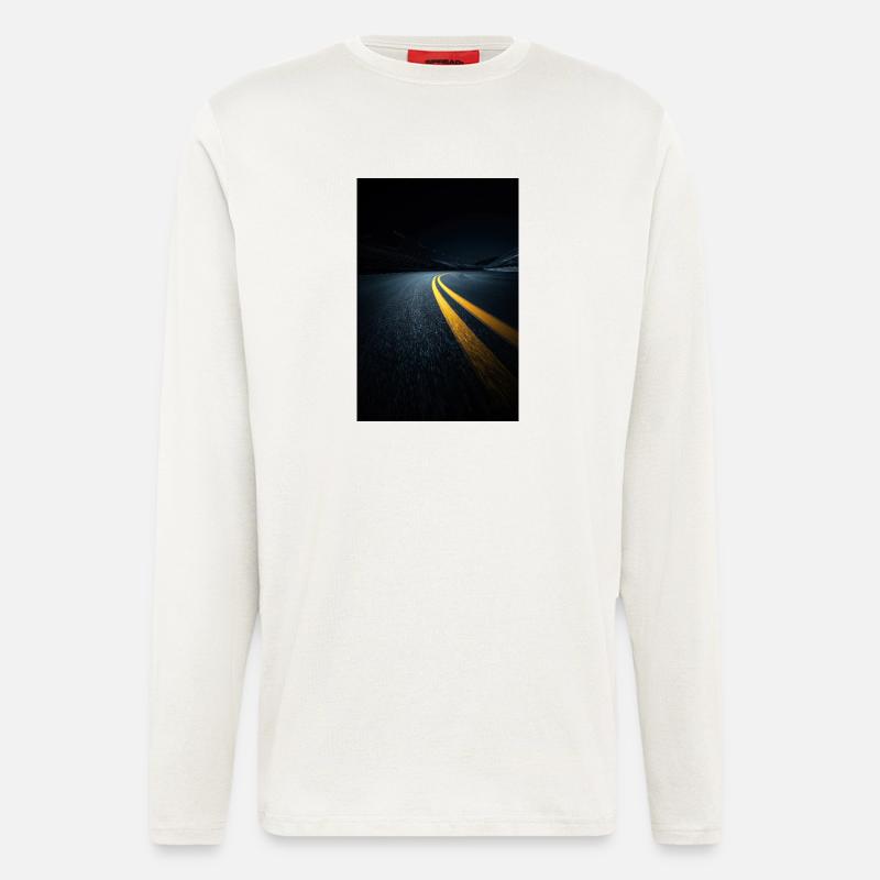 Mitternachtsstraßenperspektive - Langarmshirt - made by SPREAD  - OFF WHITE