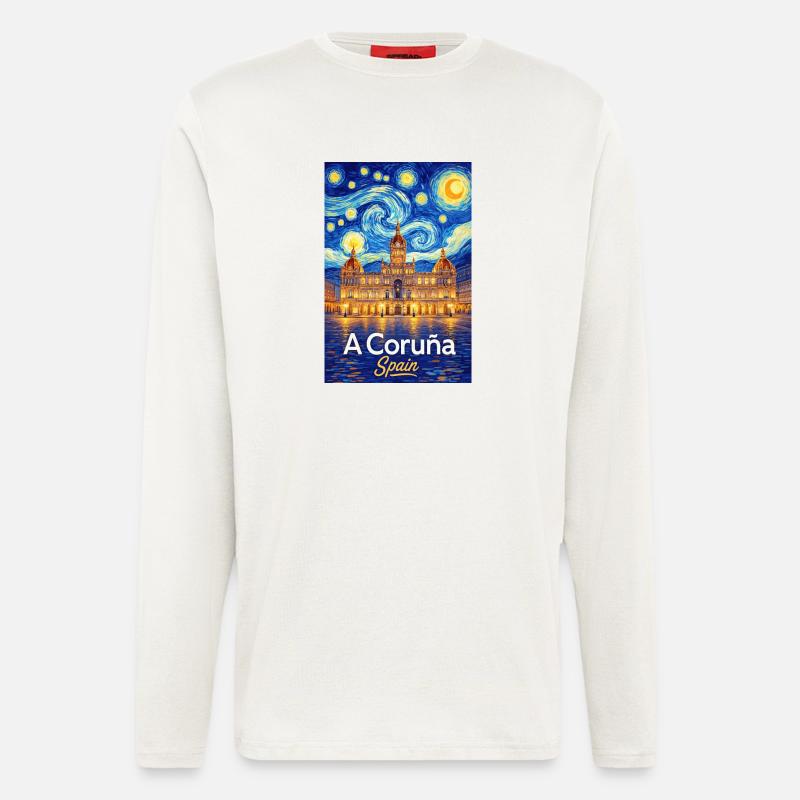 A Coruña Spain - Longsleeve - made by SPREAD  - OFF WHITE