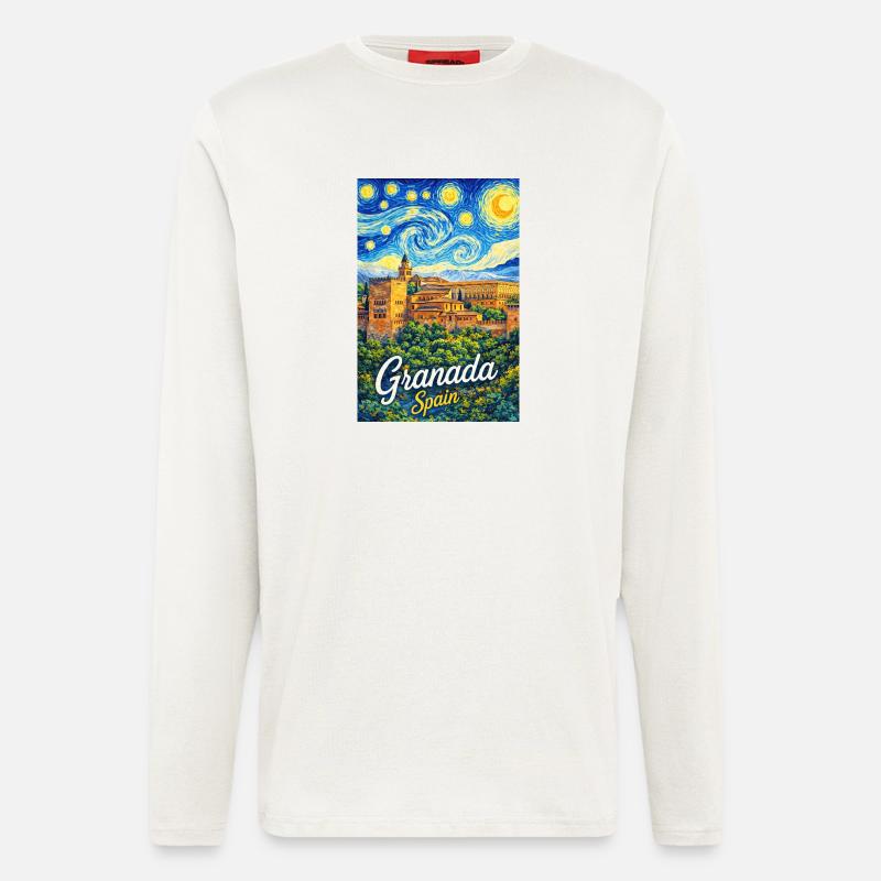 Granada Spain - Langarmshirt - made by SPREAD  - OFF WHITE
