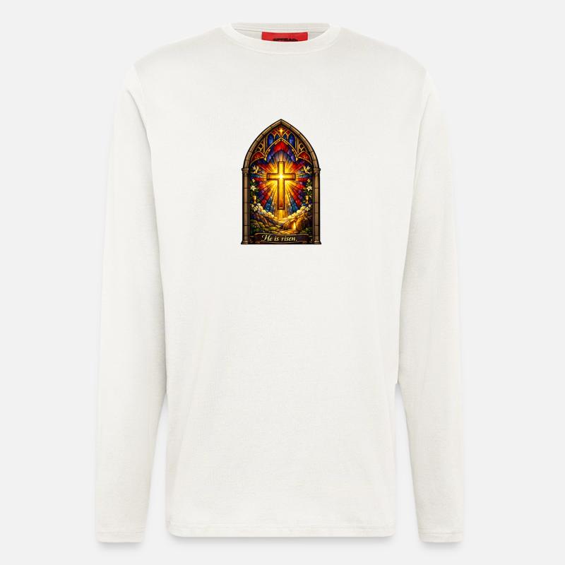 Resurrection He is Risen Easter Jesus - Longsleeve - made by SPREAD  - OFF WHITE