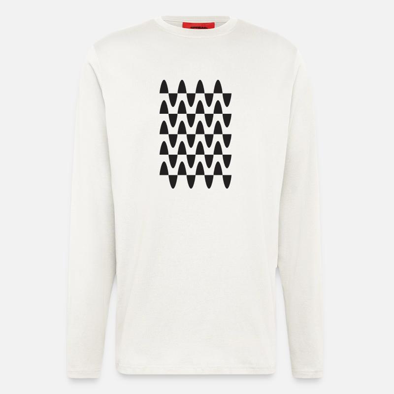 Midnight Wave Grid Pattern - Longsleeve - made by SPREAD  - OFF WHITE