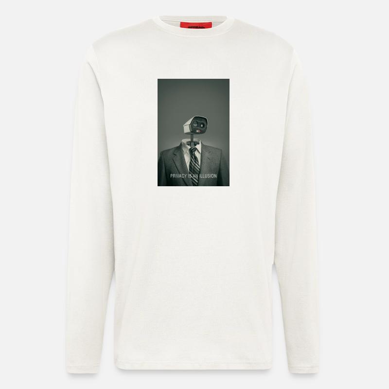 Privacy Is An Illusion Poster Minimal - Langarmshirt - made by SPREAD - OFF WHITE