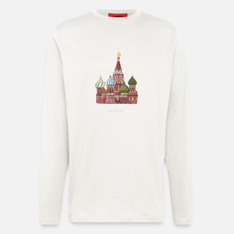 Moscow, Hand-drawn St. Basil's Cathedral - Longsleeve - made by SPREAD - OFF WHITE