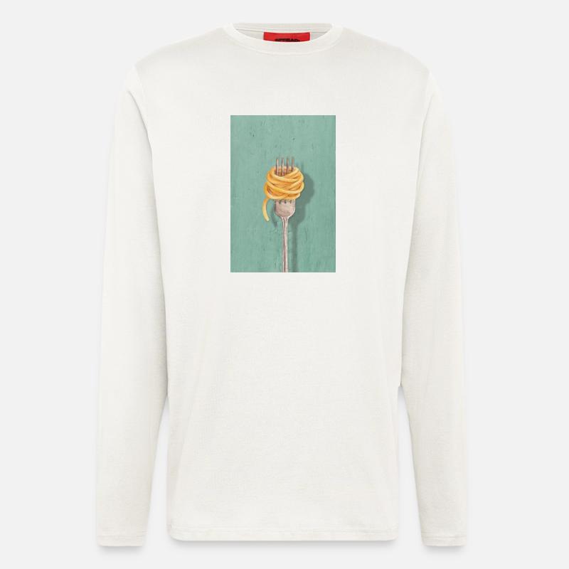 Pasta Fork Reduced Kitchen Design - Longsleeve - made by SPREAD  - OFF WHITE