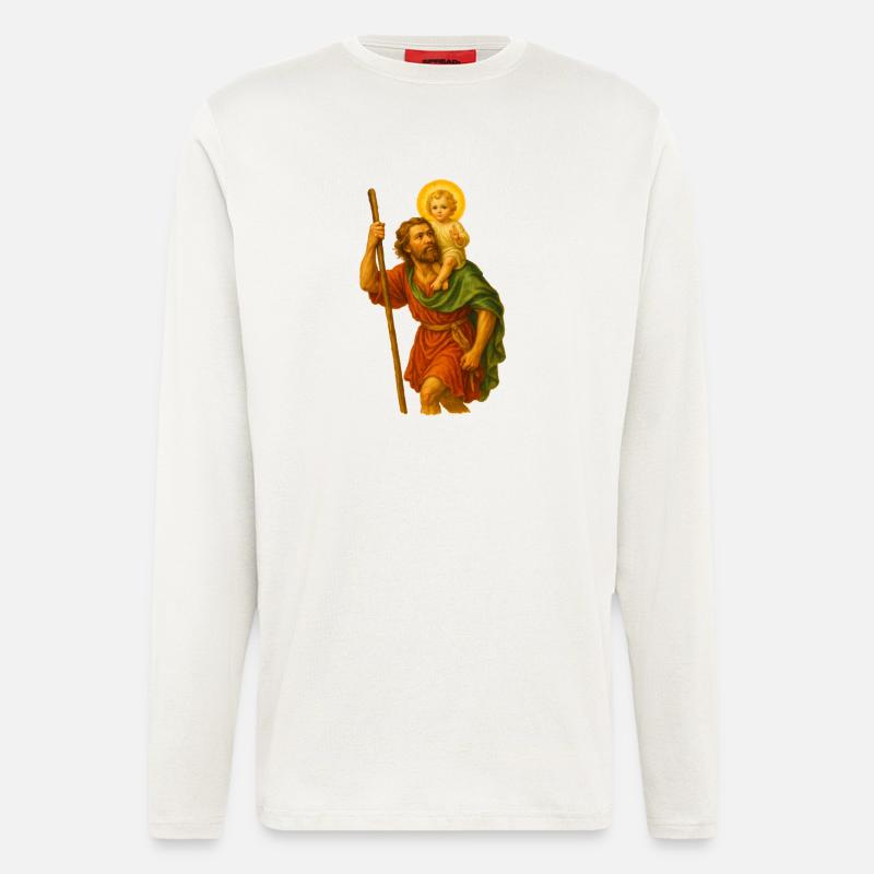 Heiliger Wanderer mit Kind - Langarmshirt - made by SPREAD  - OFF WHITE
