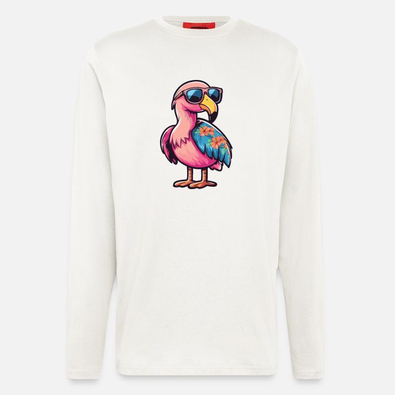 Flamingo Comic Vacation - Longsleeve - made by SPREAD  - OFF WHITE