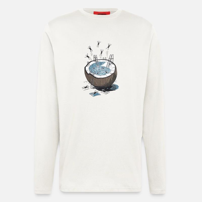 Coconut Pool Jumping Party - Longsleeve - made by SPREAD - OFF WHITE