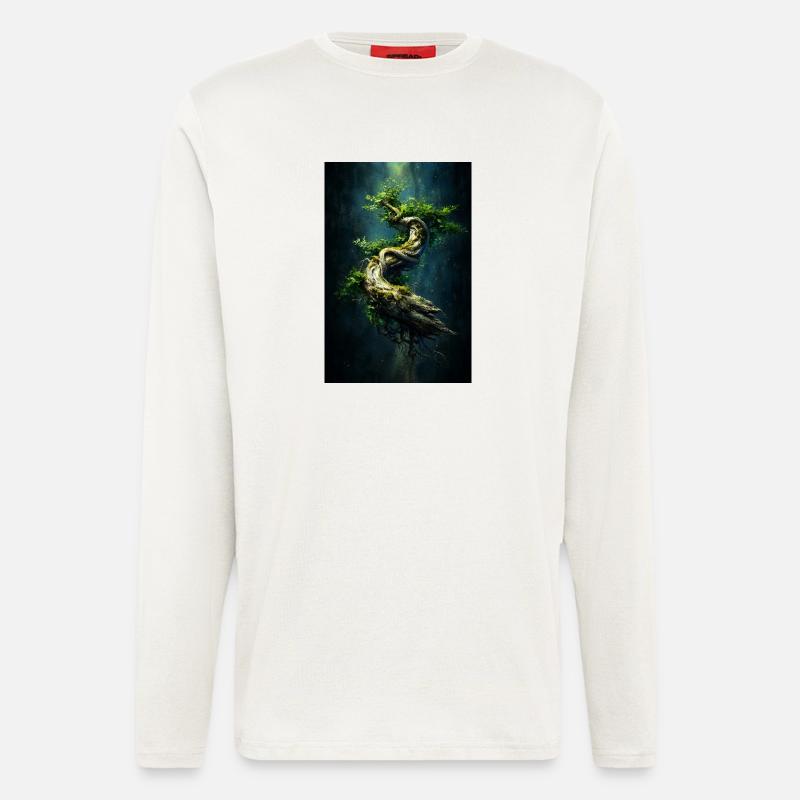 Spiral Verdant Tree in Dark Abyss - Longsleeve - made by SPREAD - OFF WHITE