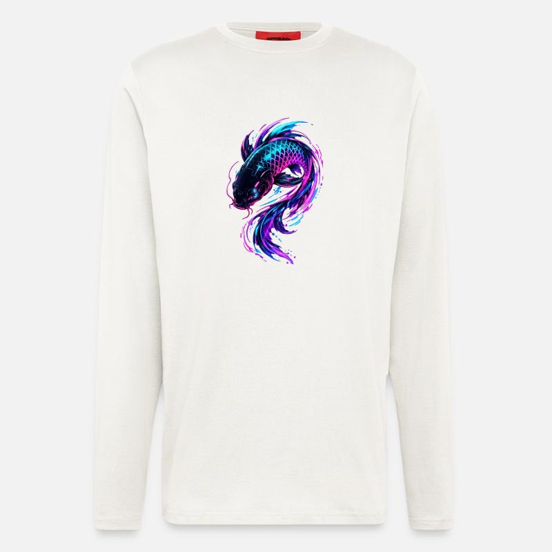 Neon Koi Flow - Langarmshirt - made by SPREAD - OFF WHITE