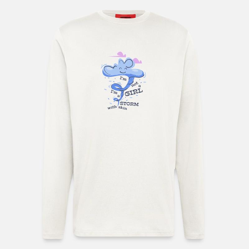 Mädchen Sturm - frech selbstbewusst Spruch - Langarmshirt - made by SPREAD  - OFF WHITE