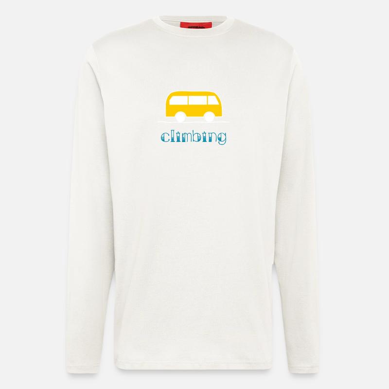 CLIMBING. ESCALADE. VAN. GRIMPER. ESCALADER. - Manches longues bio décontracté fabriqué en UE - OFF WHITE