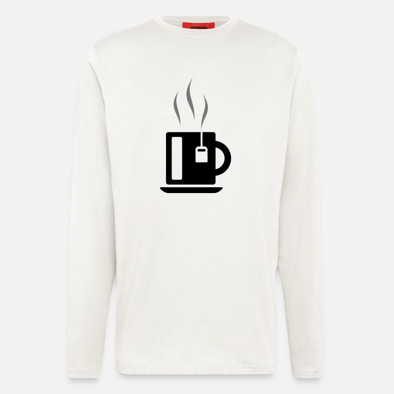Tasse Tee mit Teebeutel - Langarmshirt - made by SPREAD  - OFF WHITE
