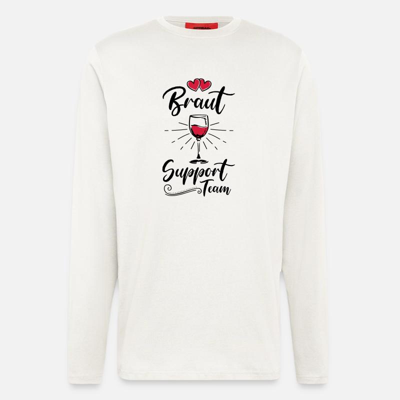 braut support team wein - Langarmshirt - made by SPREAD  - OFF WHITE