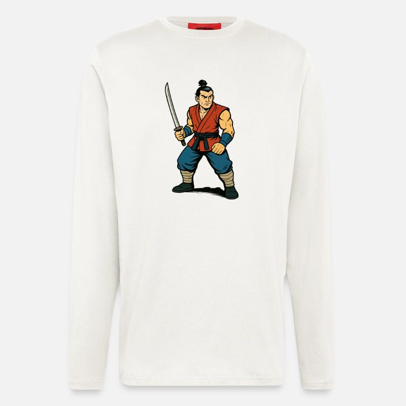 japan krieger samurai - Langarmshirt - made by SPREAD  - OFF WHITE