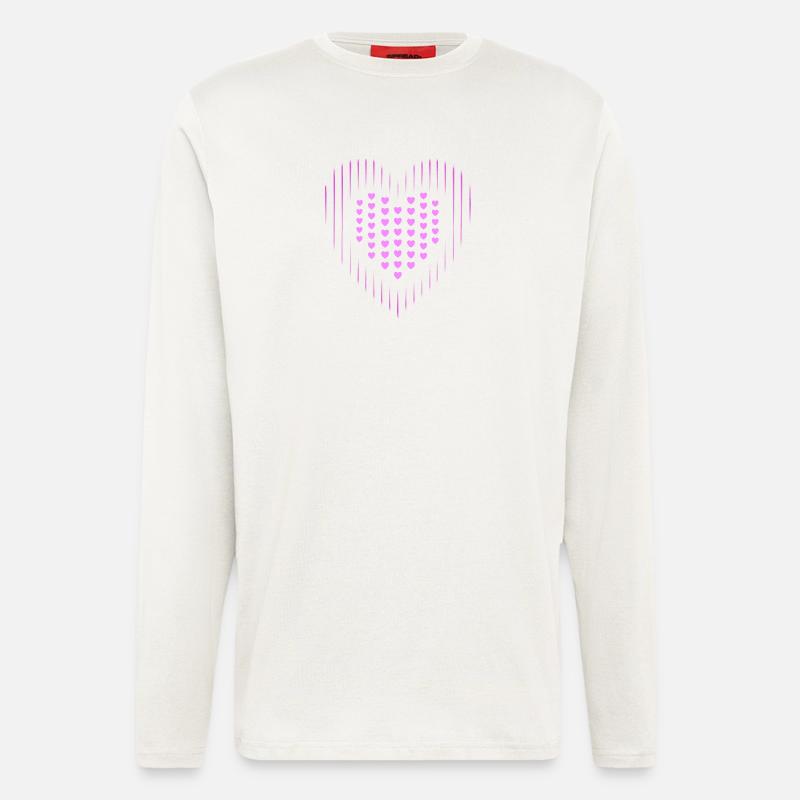 Hearts Pink Hearts Pink Pattern - Longsleeve - made by SPREAD - OFF WHITE