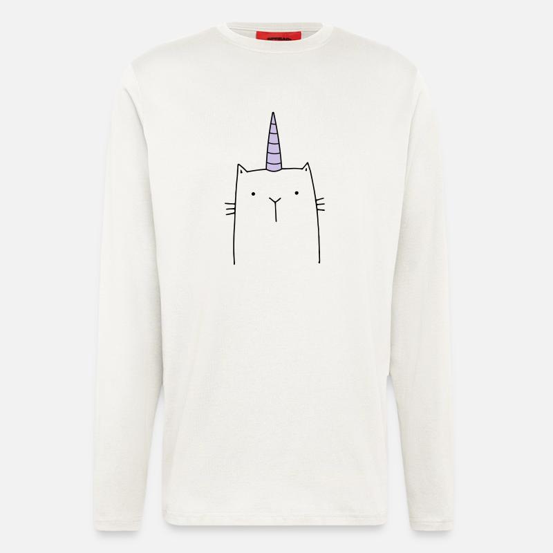 Einhorn Katze niedlich Geschenk - Langarmshirt - made by SPREAD  - OFF WHITE