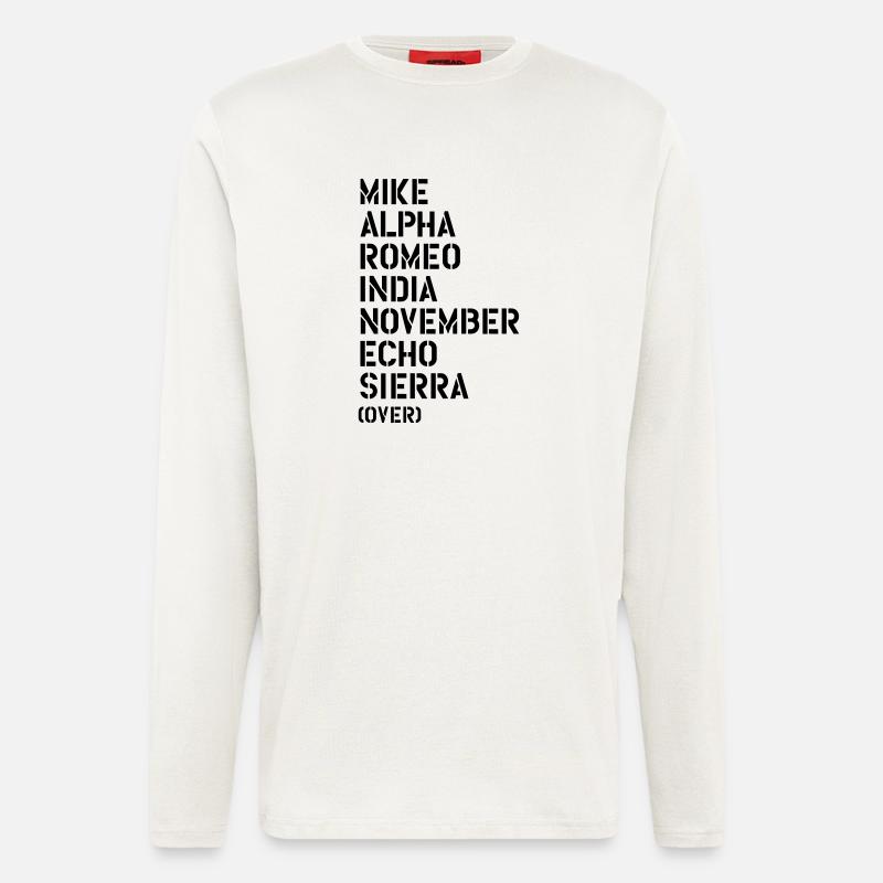 Mike Alpha Romeo India... over - MARINES - Langarmshirt - made by SPREAD  - OFF WHITE