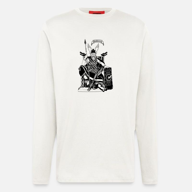 Odin auf dem Thron schwarz - Langarmshirt - made by SPREAD  - OFF WHITE