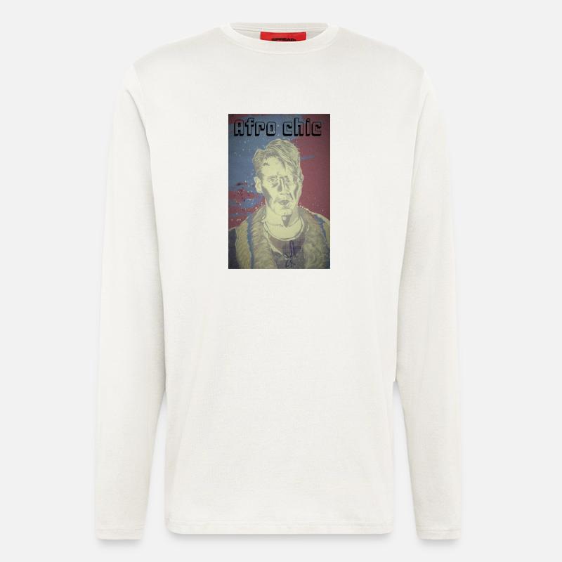 Afro chic - Manches longues bio décontracté fabriqué en UE - OFF WHITE