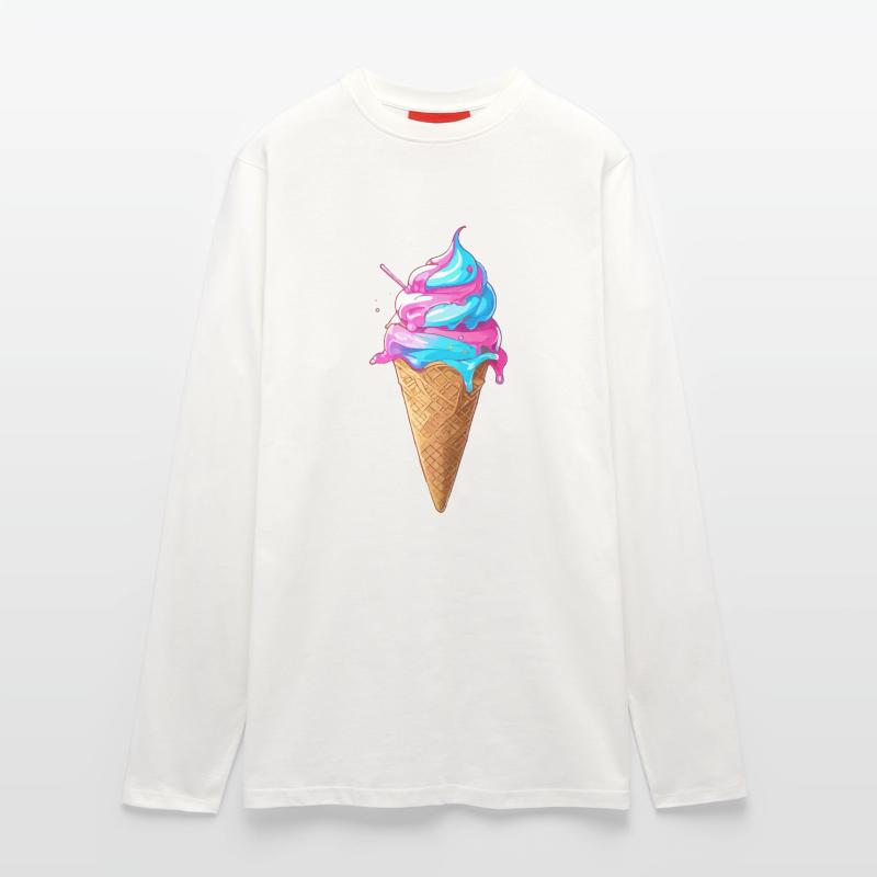Lecker Eiscreme | Synthwave Eistüte Langarmshirt - made by SPREAD 