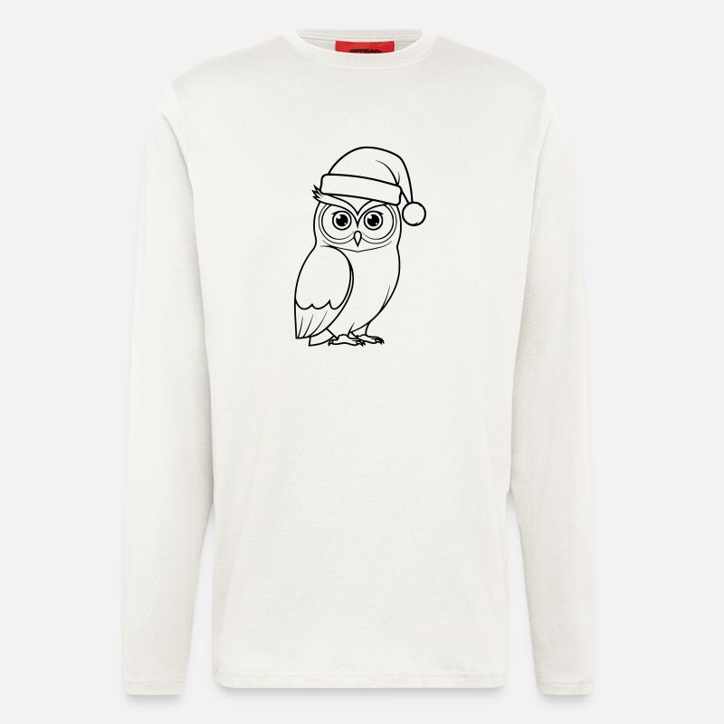 Weihnachts-Eule Cartoon Illustration - Langarmshirt - made by SPREAD  - OFF WHITE
