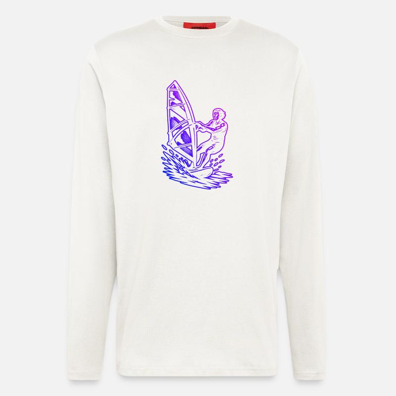Windsurfing Graphics for Windsurf - Longsleeve - made by SPREAD  - OFF WHITE