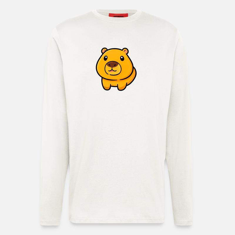 Maskottchen-Illustration des pummeligen Bären - Langarmshirt - made by SPREAD  - OFF WHITE