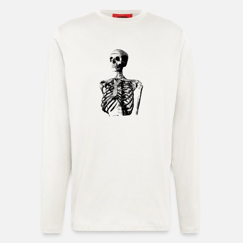 Glitch Skeleton Melt Dark Aesthetic Design - Langarmshirt - made by SPREAD  - OFF WHITE