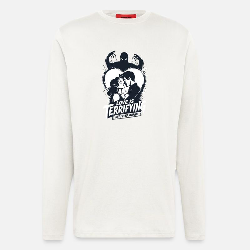 Love Is Terrifying Horror - Langarmshirt - made by SPREAD - OFF WHITE