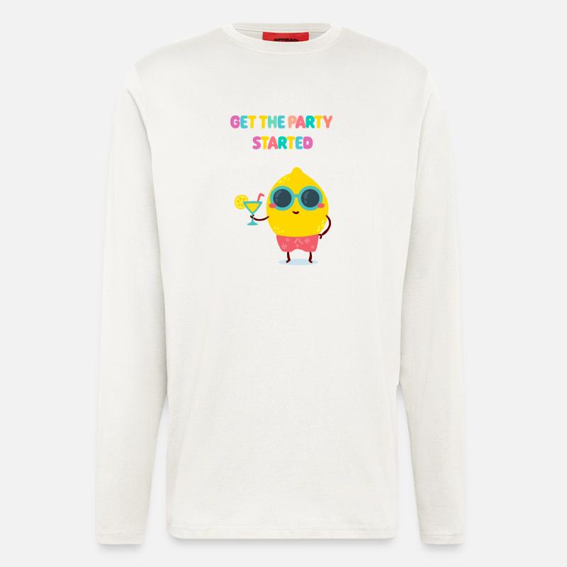 Funny Lemon - Party Zitrone - Geschenkidee - Langarmshirt - made by SPREAD  - OFF WHITE