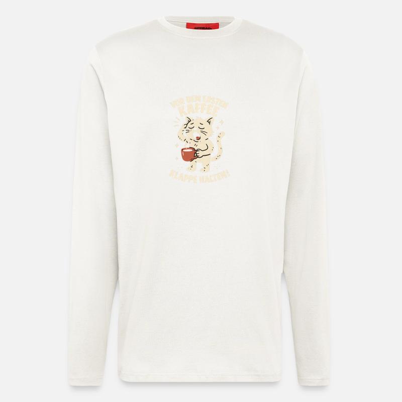 Kaffee Klappe Halten müde Katze - Langarmshirt - made by SPREAD  - undefined