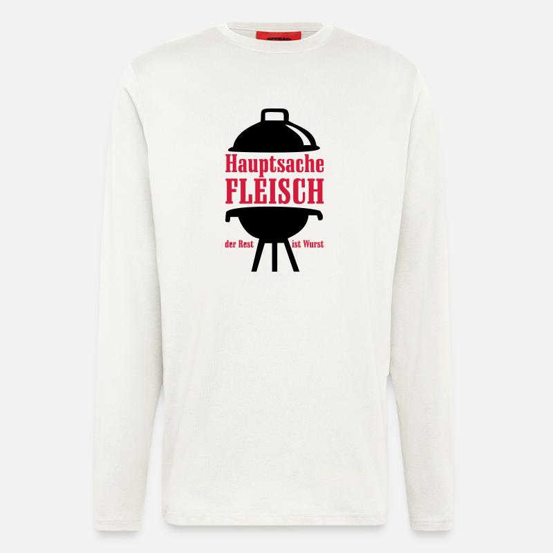 Grill, grillen, BBQ, Rost - Langarmshirt - made by SPREAD  - OFF WHITE