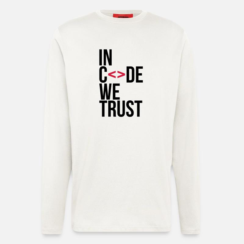 in code we trust ! - Langarmshirt - made by SPREAD  - OFF WHITE