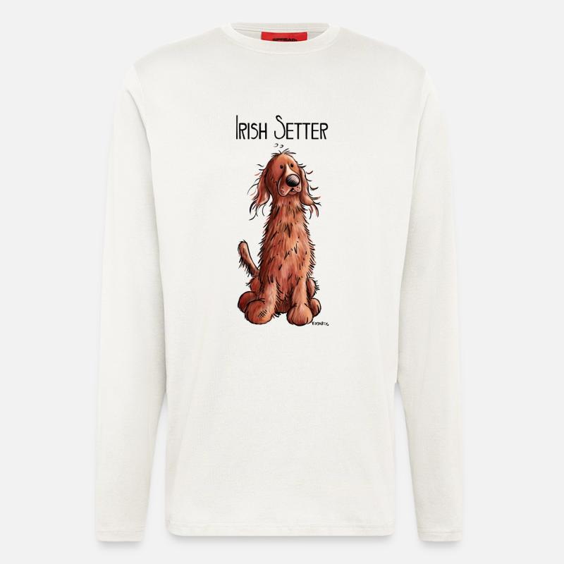 Fröhlicher Irish Setter - Langarmshirt - made by SPREAD  - OFF WHITE