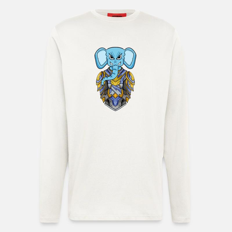 Ritter Elefant cool - Langarmshirt - made by SPREAD  - OFF WHITE