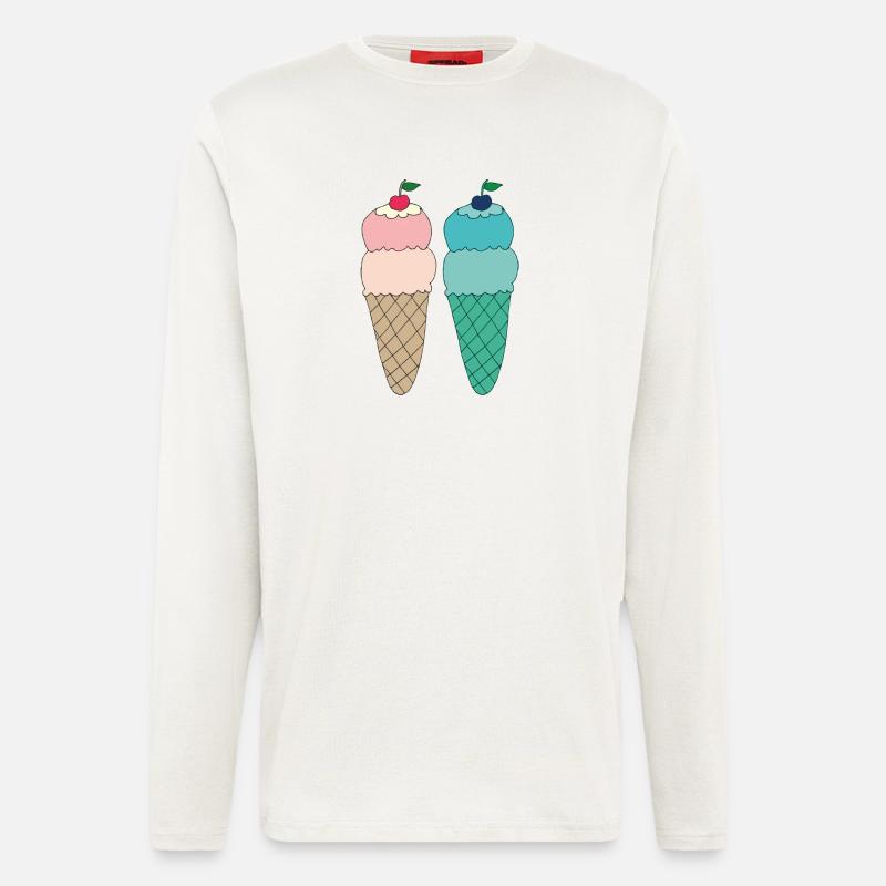 Variations de glace 2 fois - Manches longues bio décontracté fabriqué en UE - OFF WHITE