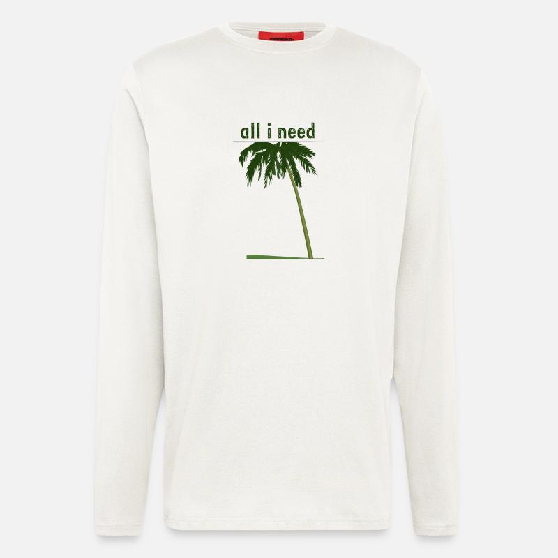 all i need mit Palme - Langarmshirt - made by SPREAD  - OFF WHITE