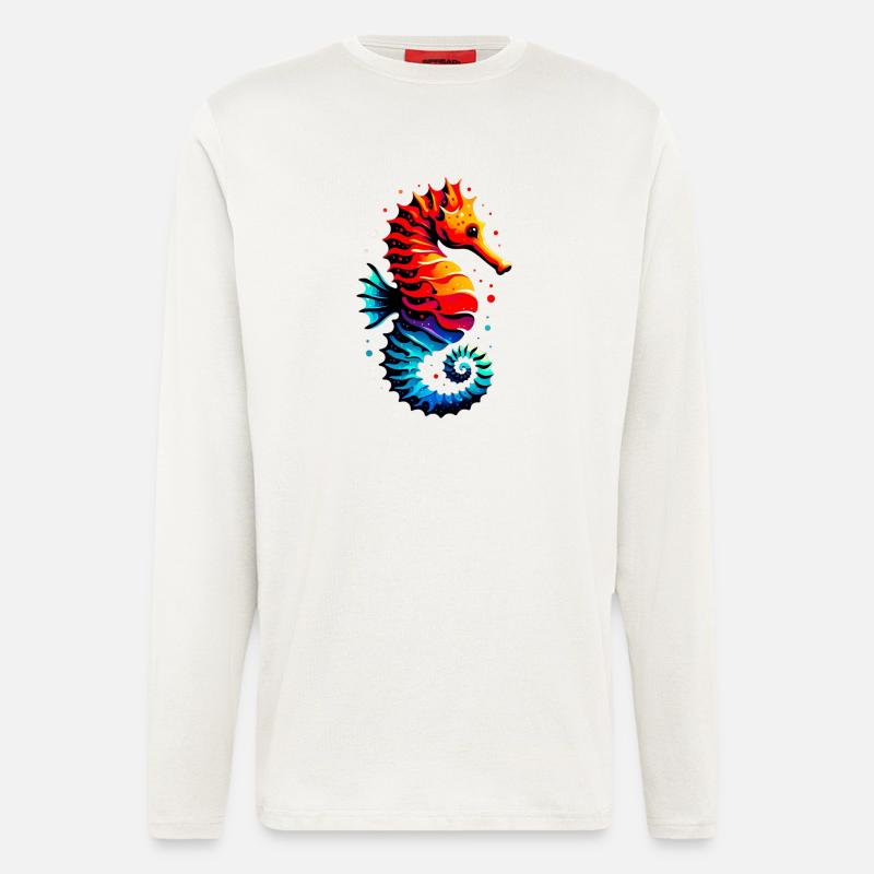 Seepferdchen - Langarmshirt - made by SPREAD  - OFF WHITE