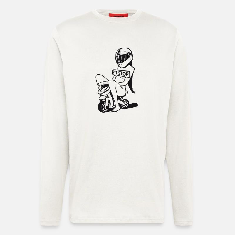 Pit Stop Racer Mädchen - Langarmshirt - made by SPREAD  - OFF WHITE