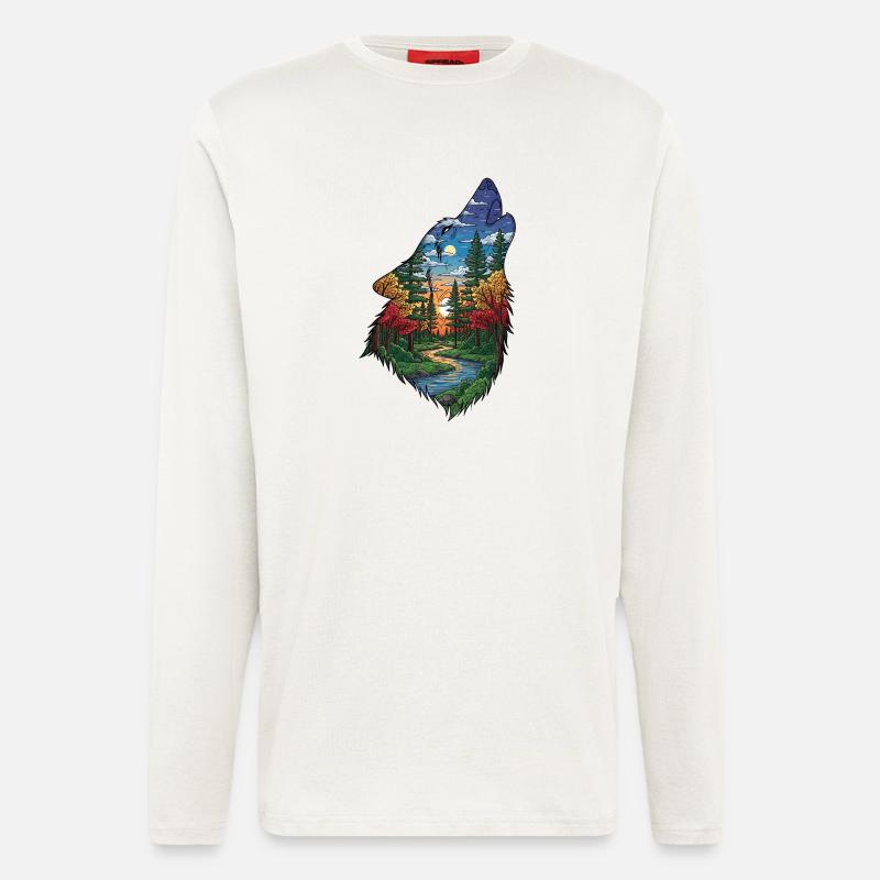 Wolf - Langarmshirt - made by SPREAD  - OFF WHITE