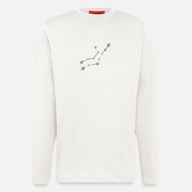 Sternbild Jungfrau mit metallicscher Optik - Langarmshirt - made by SPREAD  - OFF WHITE